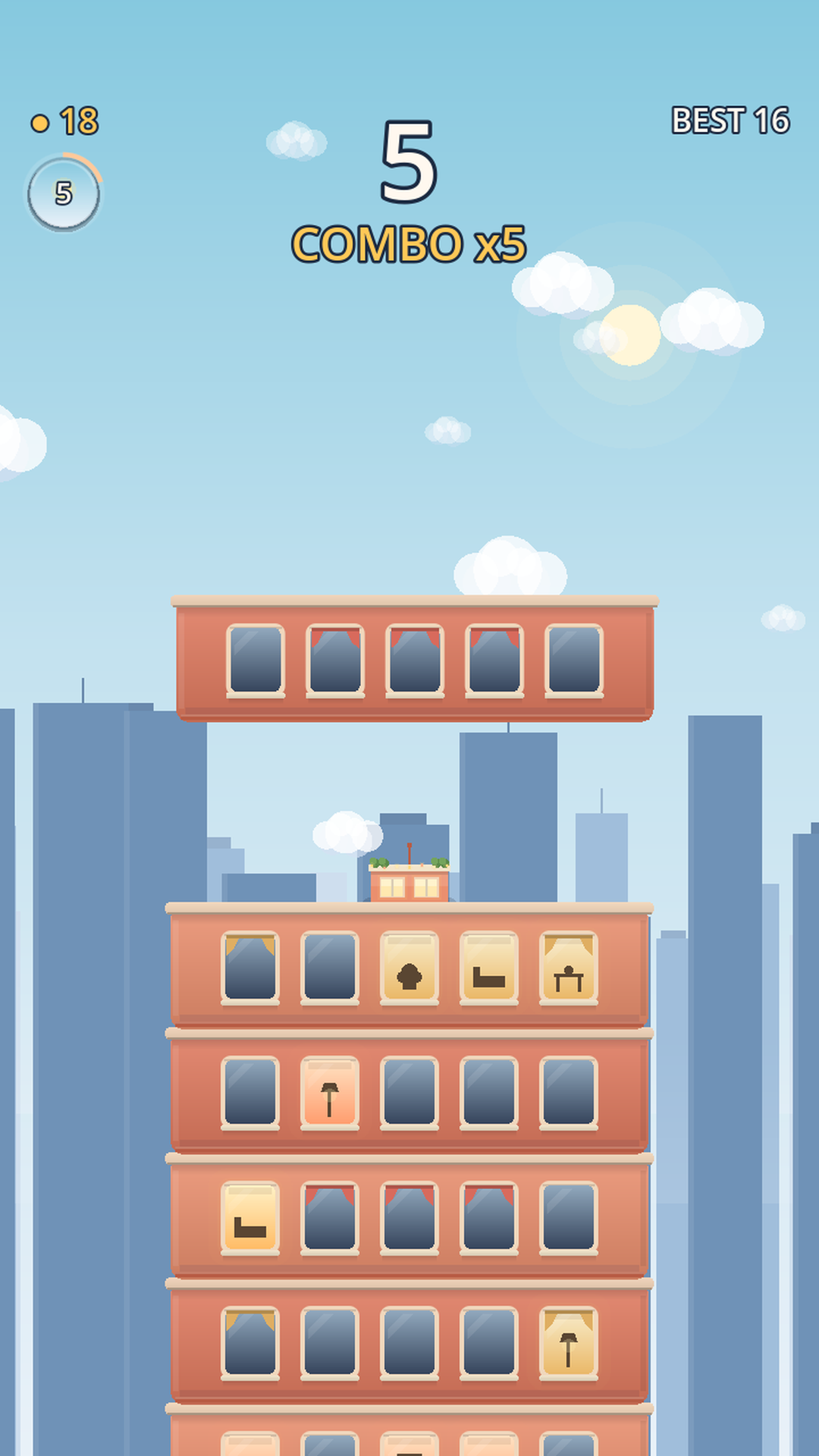 Screenshot of a tall tower reaching high above the city skyline